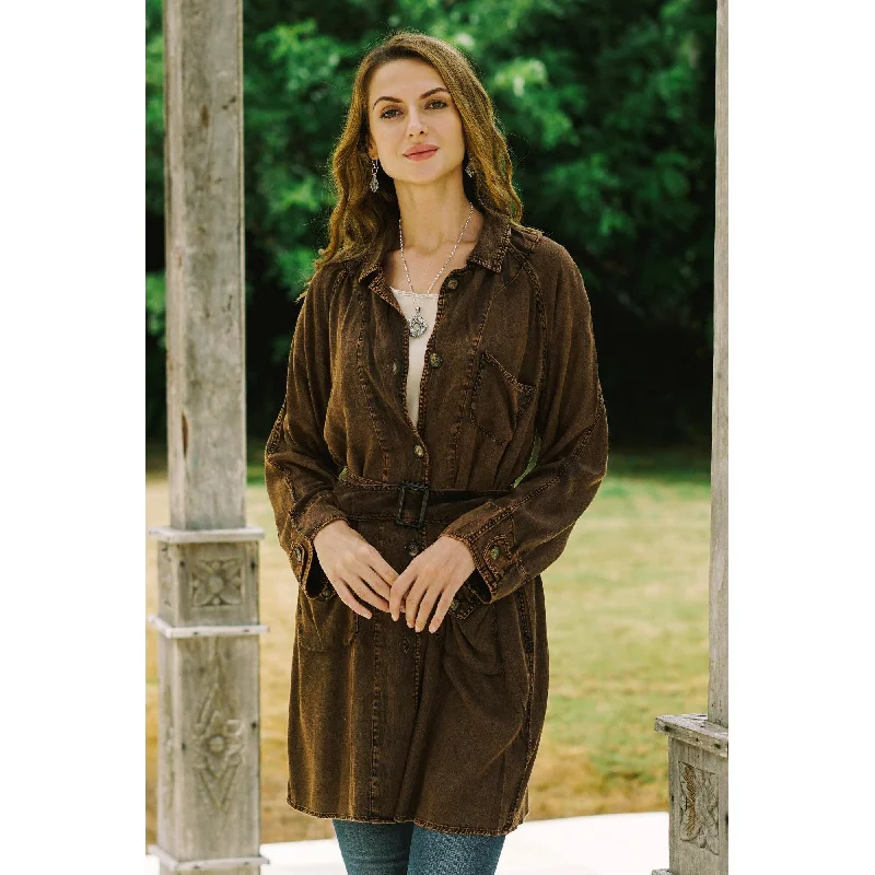 Novica Handmade Jaipur Fall Viscose Trench Coat