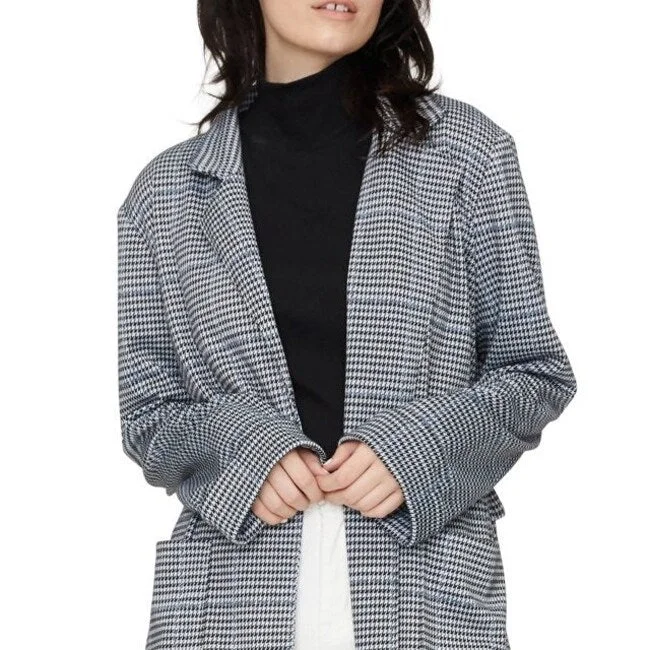 Sanctuary Women's The Editor Oversized Plaid Jacket Gray Size Small