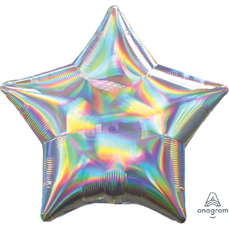 19 inch STAR - IRIDESCENT SILVER