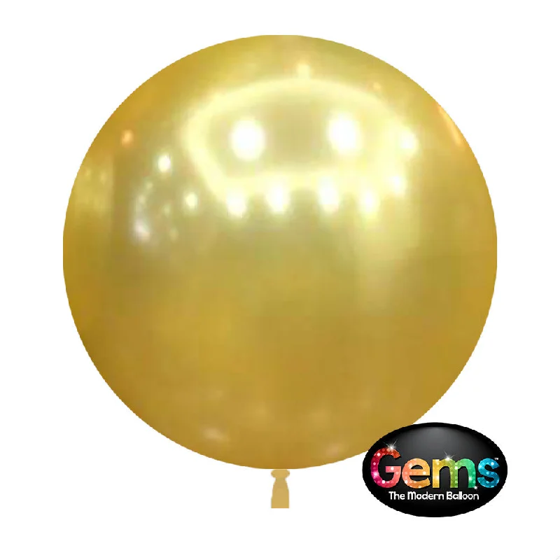 18 inch GEMS BALLOON - BRIGHT GOLD (5 PK)