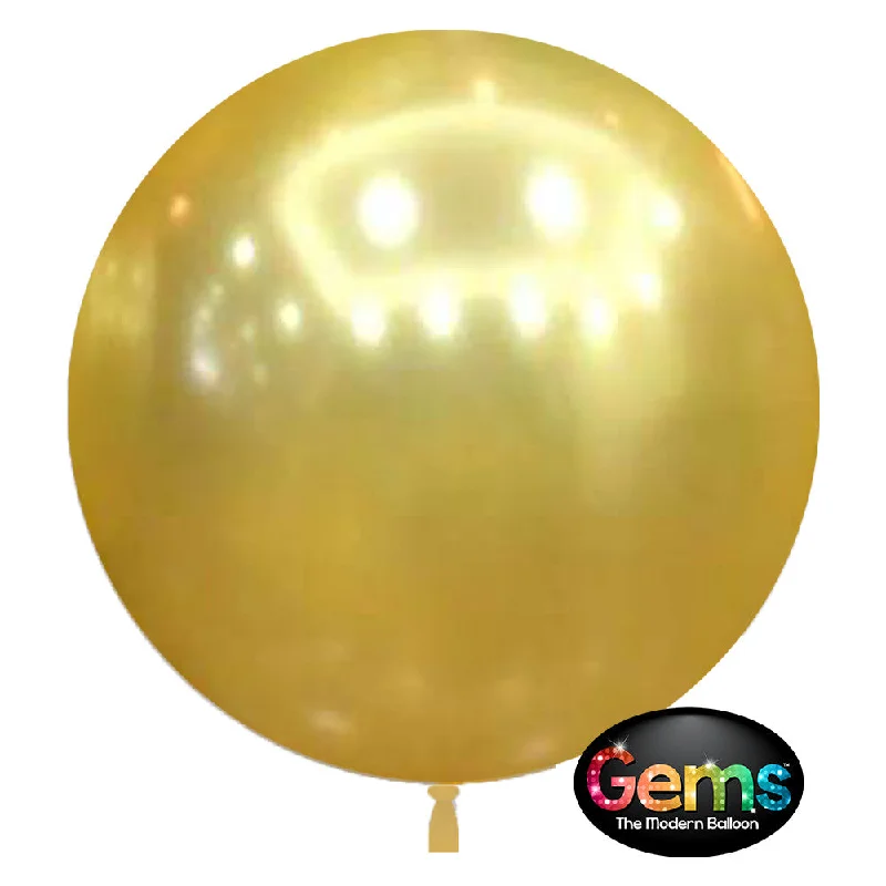 22 inch GEMS BALLOON - BRIGHT GOLD (3 PK)