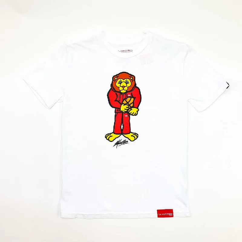 Leo Lion Basketball Kid's T-Shirt - White