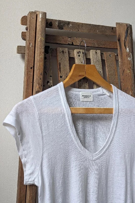 Zankou White Linen T-Shirt