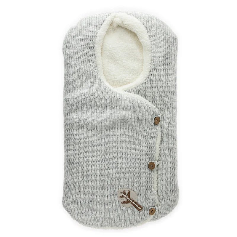 Grey Knitted Button Swaddle