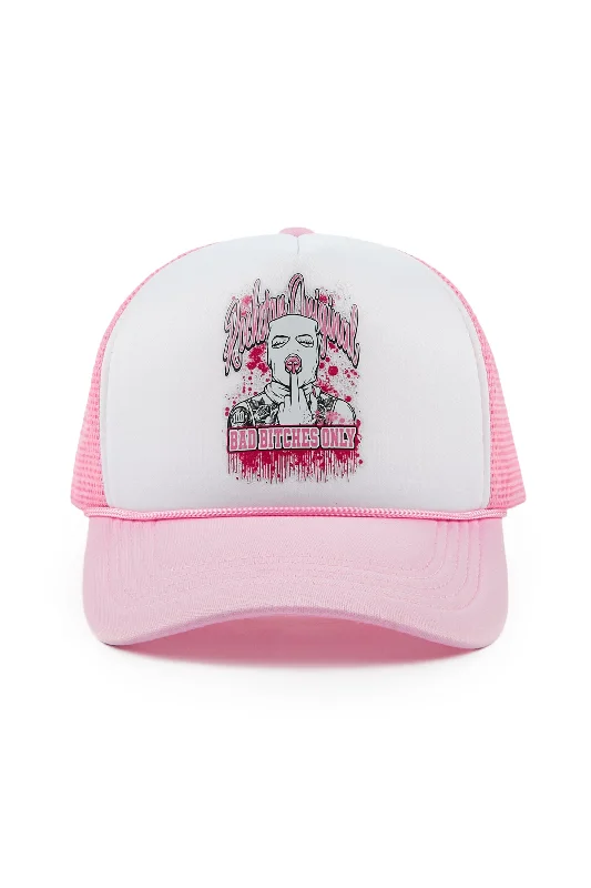 Deesepsha White/Pink Trucker Hat