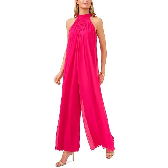 Vince Camuto Women's Halter Neck Wide Leg Jumpsuit Pink Size X-Large