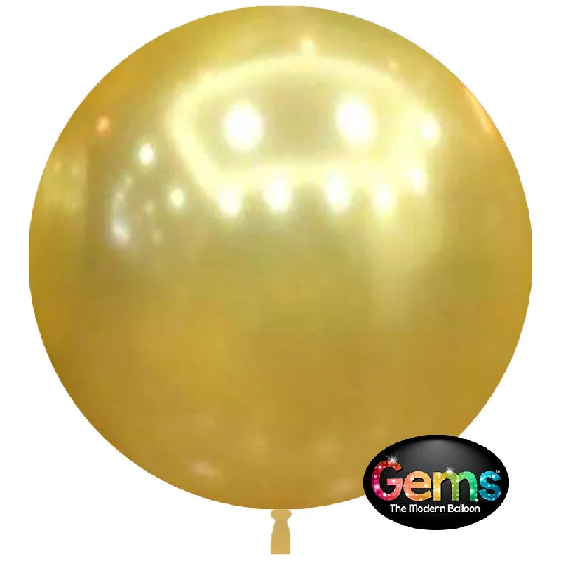 32 inch GEMS BALLOON - BRIGHT GOLD (2 PK)