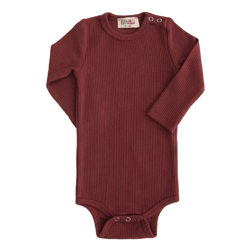 Red Rust Long Sleeved Modal Bodysuit