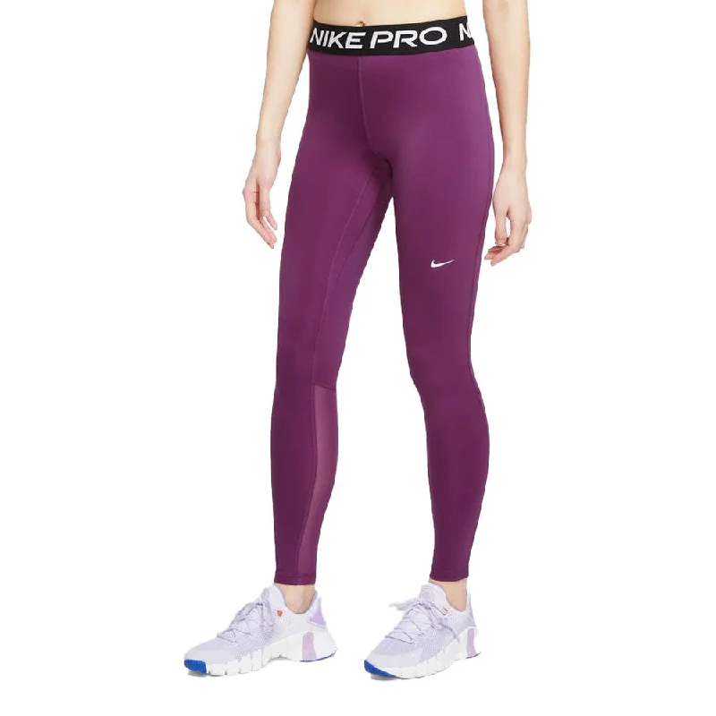 Nike Women's Mid Rise Waist Pro Leggings - Purple