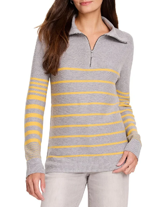 NIC+ZOE Easy Stripe Half Zip Sweater