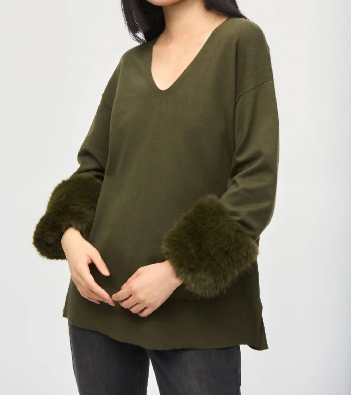 Knit Tunic Sweater In Iguana