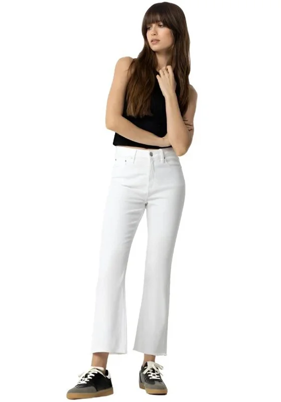 Tiffosi Megan Cropped Flared Jeans, White