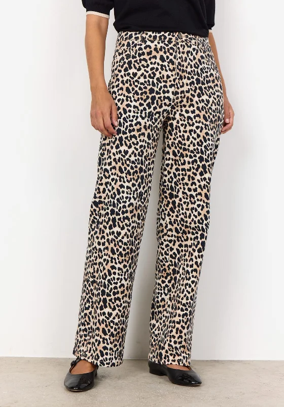 Soyaconcept Owena Leopard Print Jeans, Beige