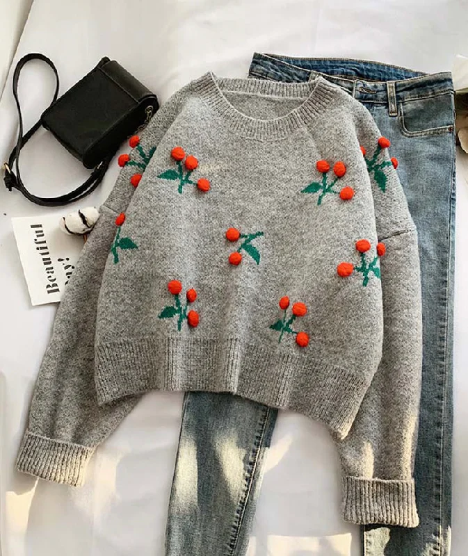 Sweet Cherry Sweater Long Sleeve Sweater       S4367