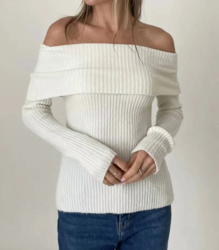 Regina Off The Shoulder Sweater In Ivory